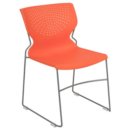 Flash Furniture Orange Plastic Stack Chair RUT-438-OR-GG